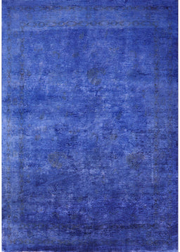 Machine Washable Industrial Modern Blue Orchid Blue Rug, wshurb2641