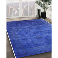 Mid-Century Modern Blue Orchid Blue Oriental Rug, urb2641