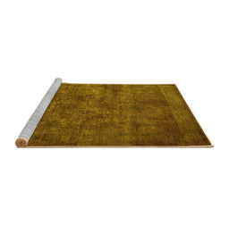 Sideview of Machine Washable Oriental Yellow Industrial Rug, wshurb2641yw