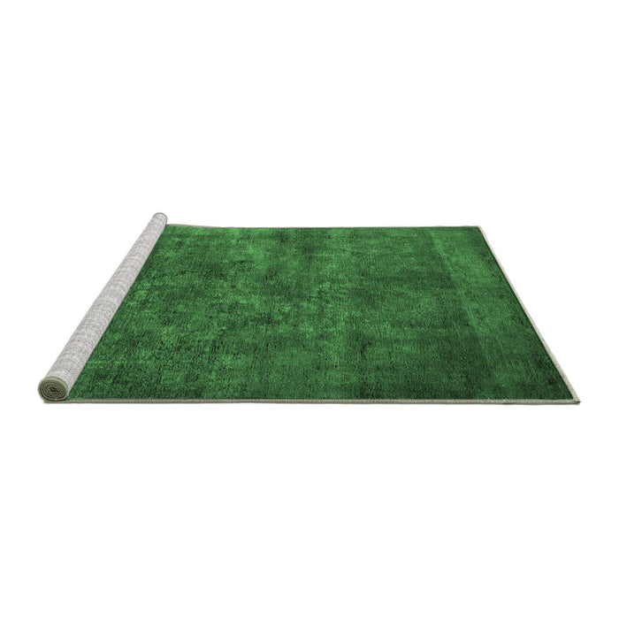 Sideview of Machine Washable Oriental Emerald Green Industrial Area Rugs, wshurb2641emgrn