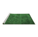 Sideview of Machine Washable Oriental Emerald Green Industrial Area Rugs, wshurb2641emgrn