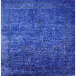 Square Machine Washable Industrial Modern Blue Orchid Blue Rug, wshurb2641