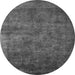 Round Oriental Gray Industrial Rug, urb2641gry