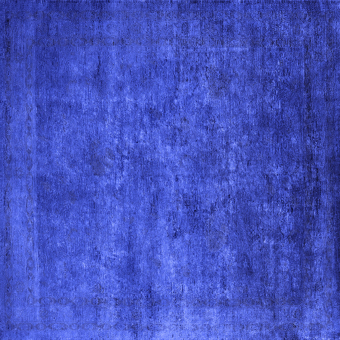 Square Machine Washable Oriental Blue Industrial Rug, wshurb2641blu