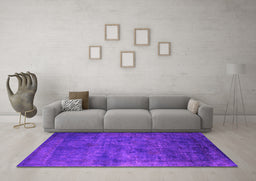Machine Washable Oriental Pink Industrial Rug in a Living Room, wshurb2641pnk