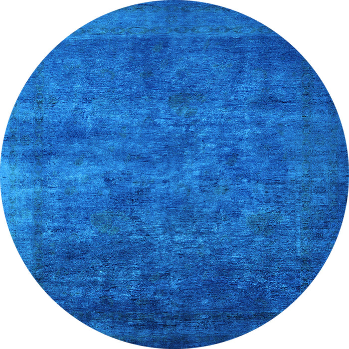 Round Oriental Light Blue Industrial Rug, urb2641lblu