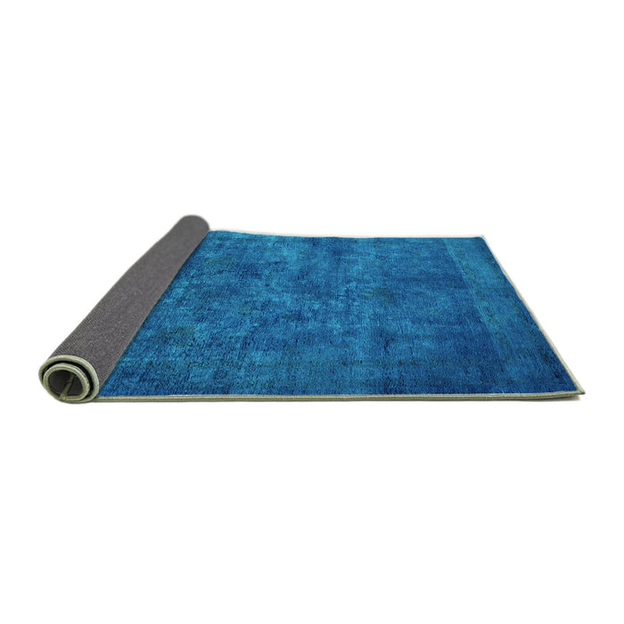 Sideview of Oriental Turquoise Industrial Rug, urb2641turq