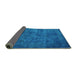 Sideview of Oriental Turquoise Industrial Rug, urb2641turq