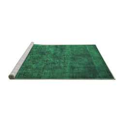 Sideview of Machine Washable Oriental Green Industrial Area Rugs, wshurb2641grn