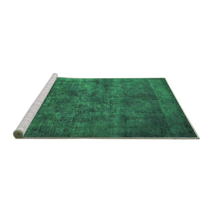 Sideview of Machine Washable Oriental Green Industrial Area Rugs, wshurb2641grn