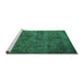 Sideview of Machine Washable Oriental Green Industrial Area Rugs, wshurb2641grn