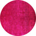 Round Oriental Pink Industrial Rug, urb2642pnk