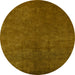 Round Oriental Green Industrial Rug, urb2642grn