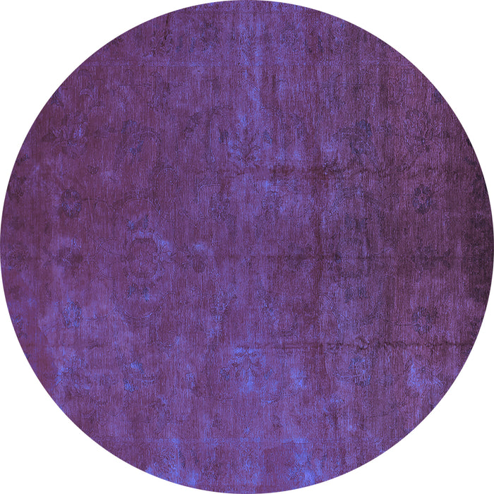 Round Oriental Blue Industrial Rug, urb2642blu