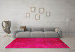 Machine Washable Oriental Pink Industrial Rug in a Living Room, wshurb2642pnk