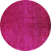 Round Oriental Purple Industrial Rug, urb2642pur