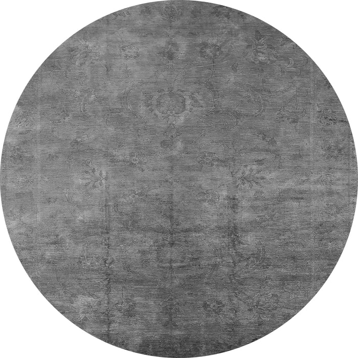 Round Oriental Gray Industrial Rug, urb2642gry