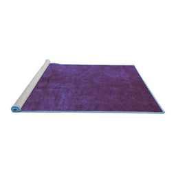 Sideview of Machine Washable Oriental Blue Industrial Rug, wshurb2642blu