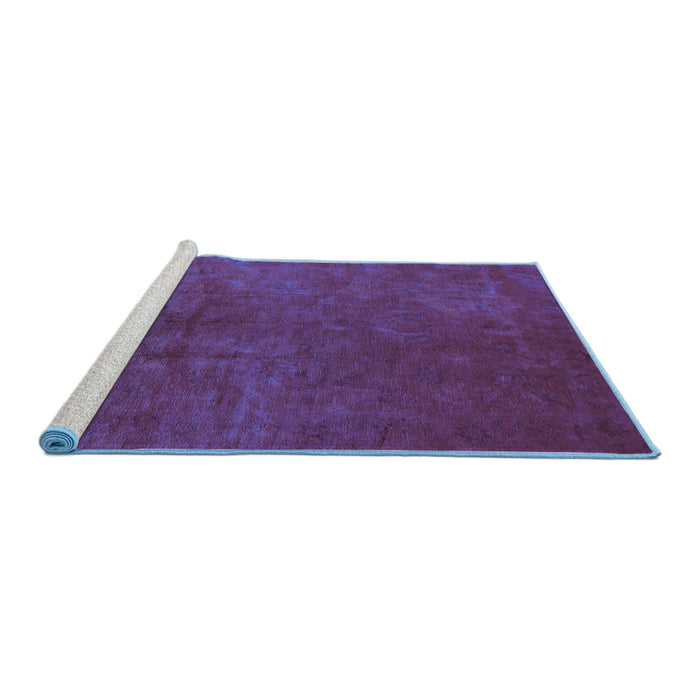Sideview of Machine Washable Oriental Blue Industrial Rug, wshurb2642blu