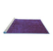 Sideview of Machine Washable Oriental Blue Industrial Rug, wshurb2642blu