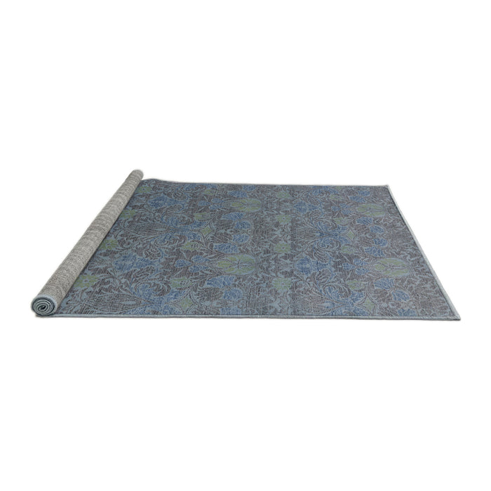 Sideview of Machine Washable Industrial Modern Columbia Blue Rug, wshurb2643