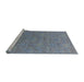 Sideview of Machine Washable Industrial Modern Columbia Blue Rug, wshurb2643