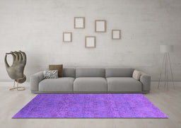 Machine Washable Oriental Purple Industrial Area Rugs in a Living Room, wshurb2643pur