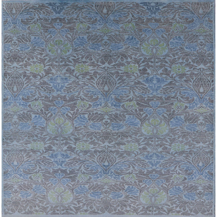 Square Machine Washable Industrial Modern Columbia Blue Rug, wshurb2643