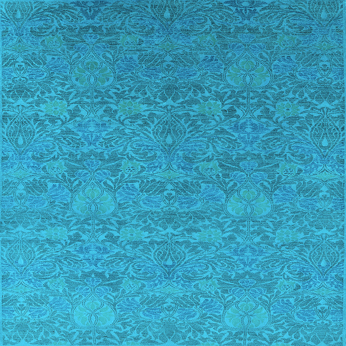 Square Machine Washable Oriental Light Blue Industrial Rug, wshurb2643lblu