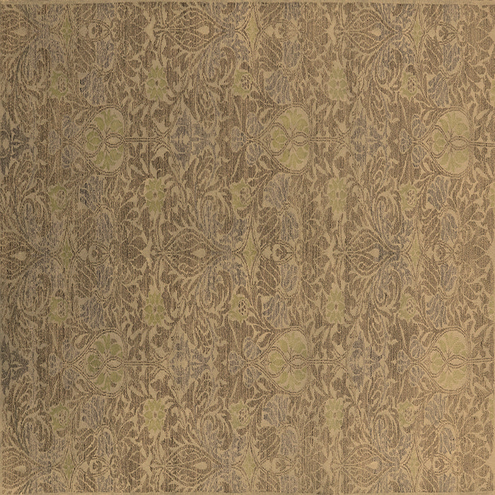 Square Machine Washable Oriental Brown Industrial Rug, wshurb2643brn