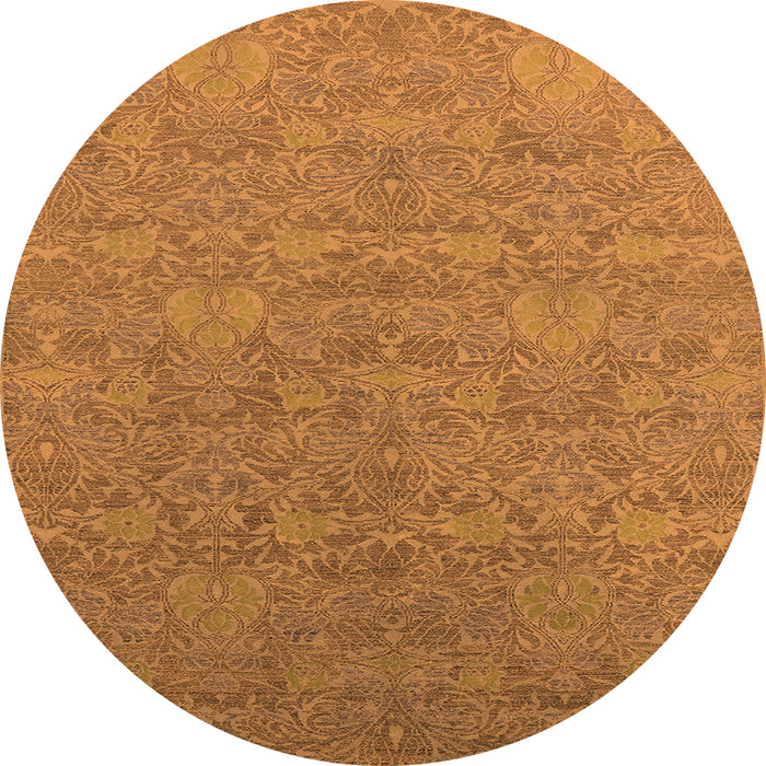 Round Oriental Orange Industrial Rug, urb2643org