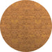 Round Oriental Orange Industrial Rug, urb2643org