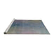 Sideview of Machine Washable Industrial Modern Marble Blue Rug, wshurb2644