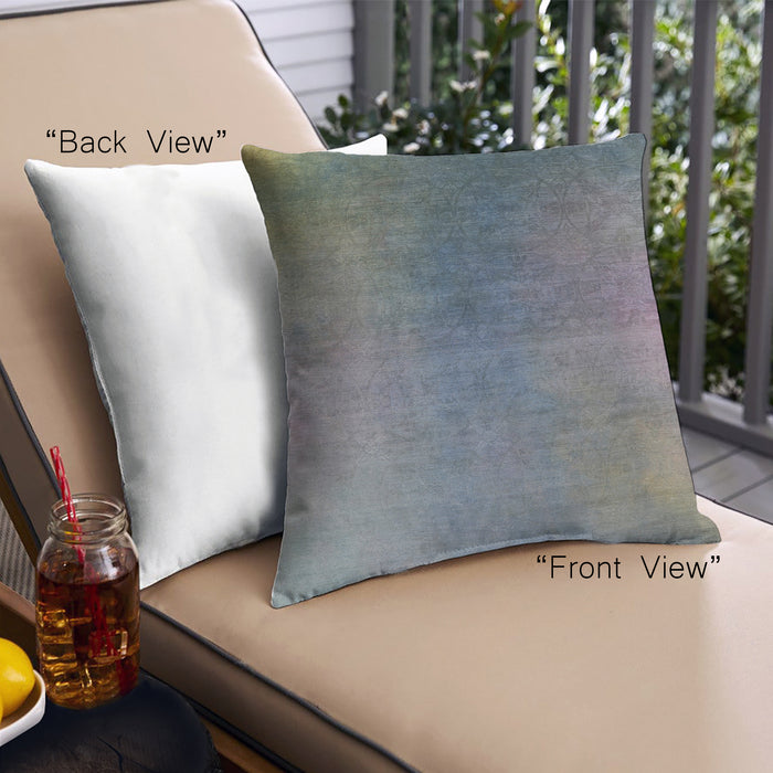 Front View of Mid-Century Modern Urban Square Marble Blue Throw Pillow, 18 inch by 18 inch, pwurb2644