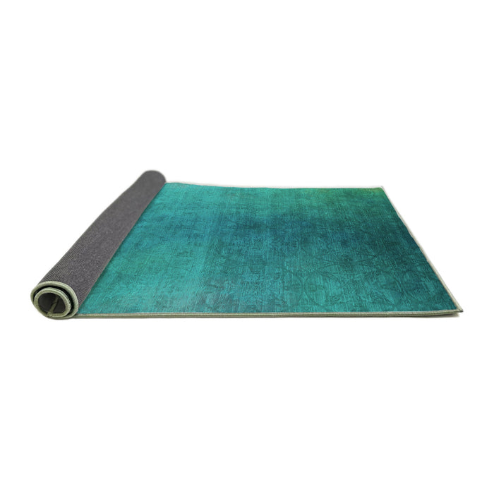 Sideview of Oriental Turquoise Industrial Rug, urb2644turq