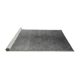 Sideview of Machine Washable Oriental Gray Industrial Rug, wshurb2644gry