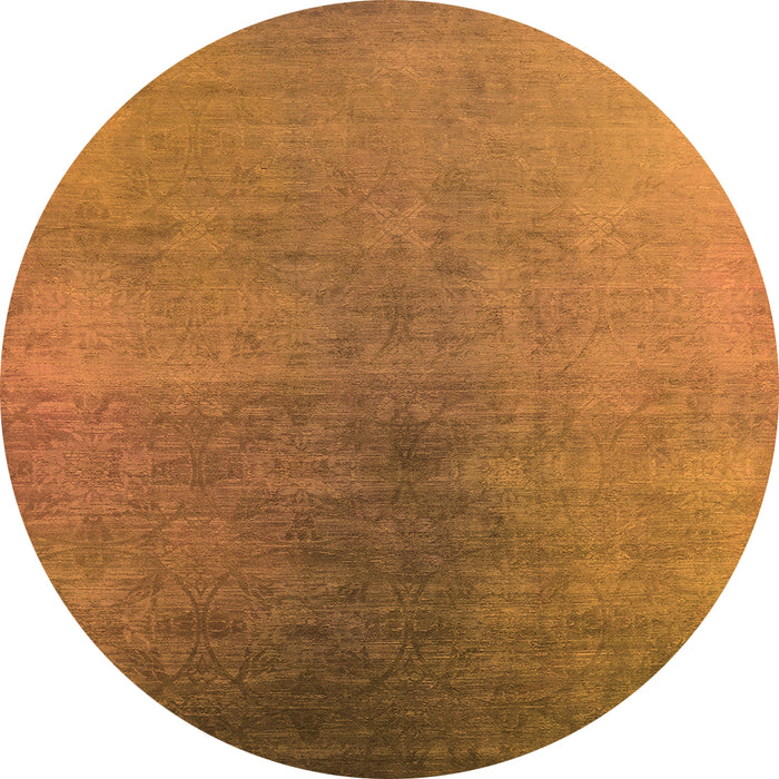 Round Oriental Orange Industrial Rug, urb2644org