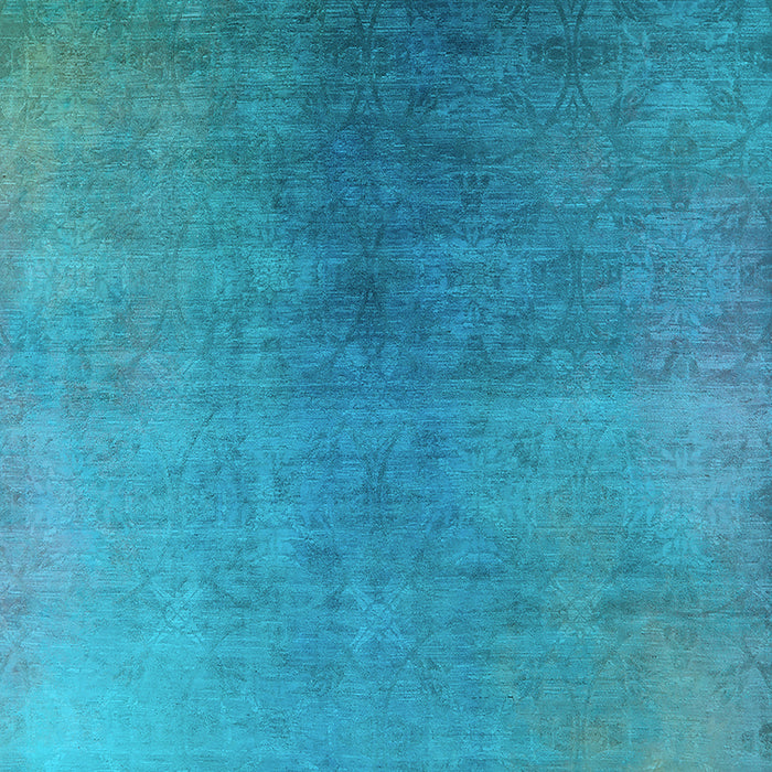 Machine Washable Oriental Light Blue Industrial Rug, wshurb2644lblu