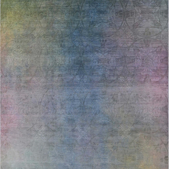 Mid-Century Modern Marble Blue Oriental Rug, urb2644