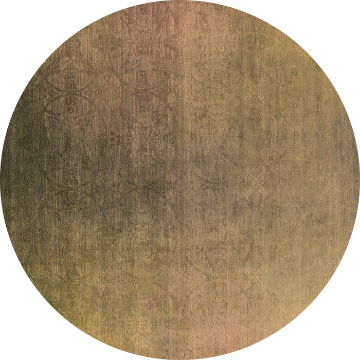 Round Oriental Brown Industrial Rug, urb2644brn