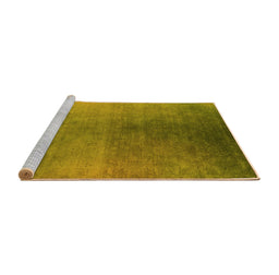 Sideview of Machine Washable Oriental Yellow Industrial Rug, wshurb2644yw