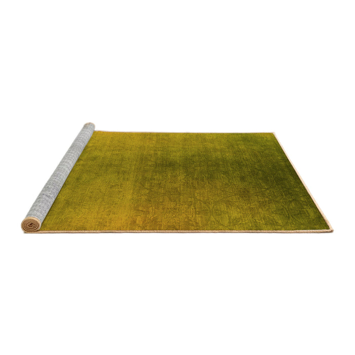 Sideview of Machine Washable Oriental Yellow Industrial Rug, wshurb2644yw