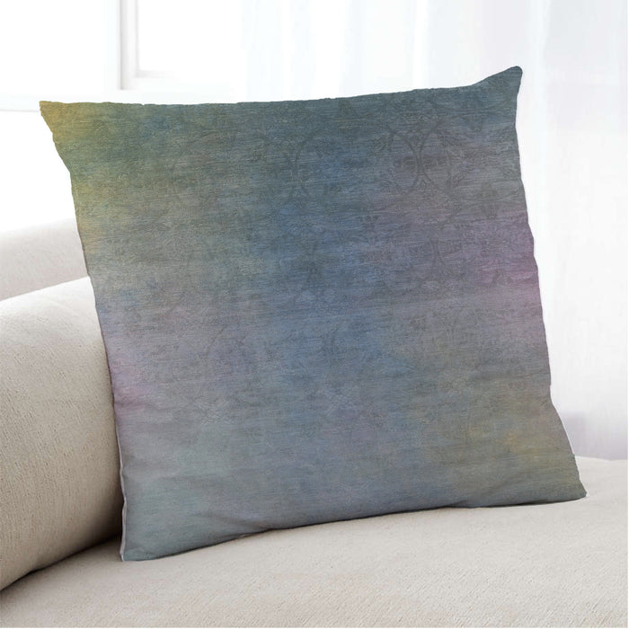 Lifestyle Image of Mid-Century Modern Urban Square Marble Blue Throw Pillow, 18 inch by 18 inch, pwurb2644