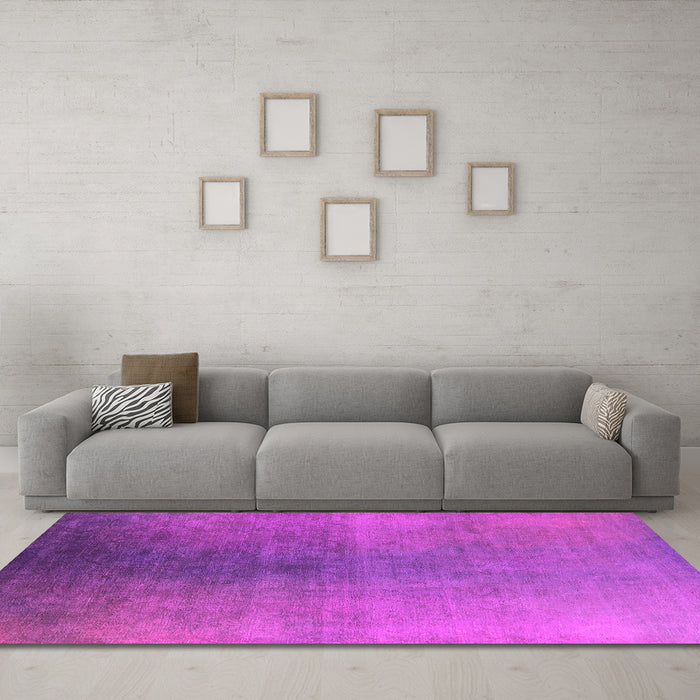 Machine Washable Oriental Pink Industrial Rug in a Living Room, wshurb2644pnk