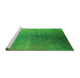 Sideview of Machine Washable Oriental Green Industrial Area Rugs, wshurb2644grn