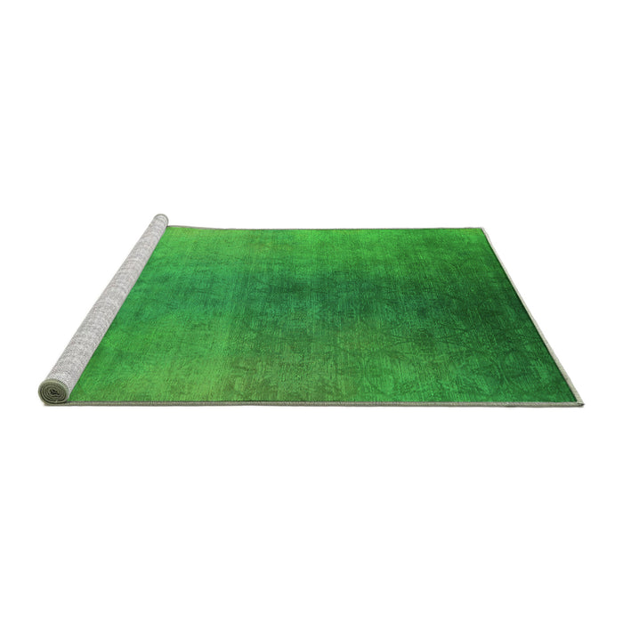 Sideview of Machine Washable Oriental Green Industrial Area Rugs, wshurb2644grn