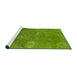 Sideview of Machine Washable Industrial Modern Green Rug, wshurb2645