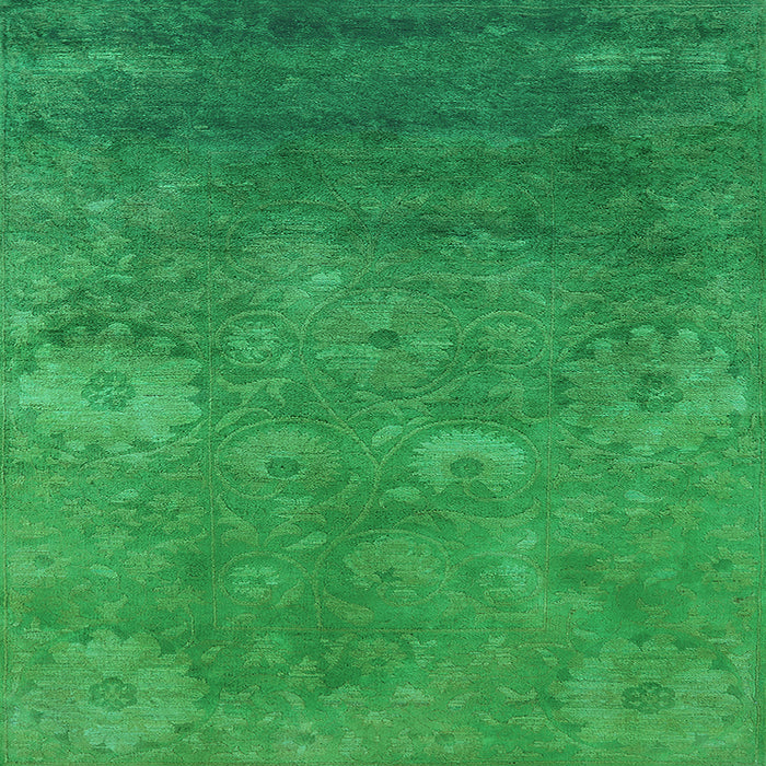 Square Machine Washable Oriental Light Blue Industrial Rug, wshurb2645lblu