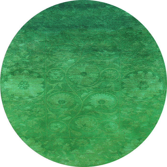 Round Oriental Light Blue Industrial Rug, urb2645lblu