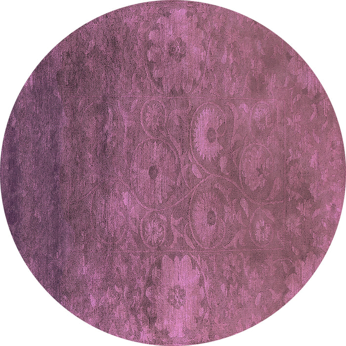 Round Oriental Purple Industrial Rug, urb2645pur